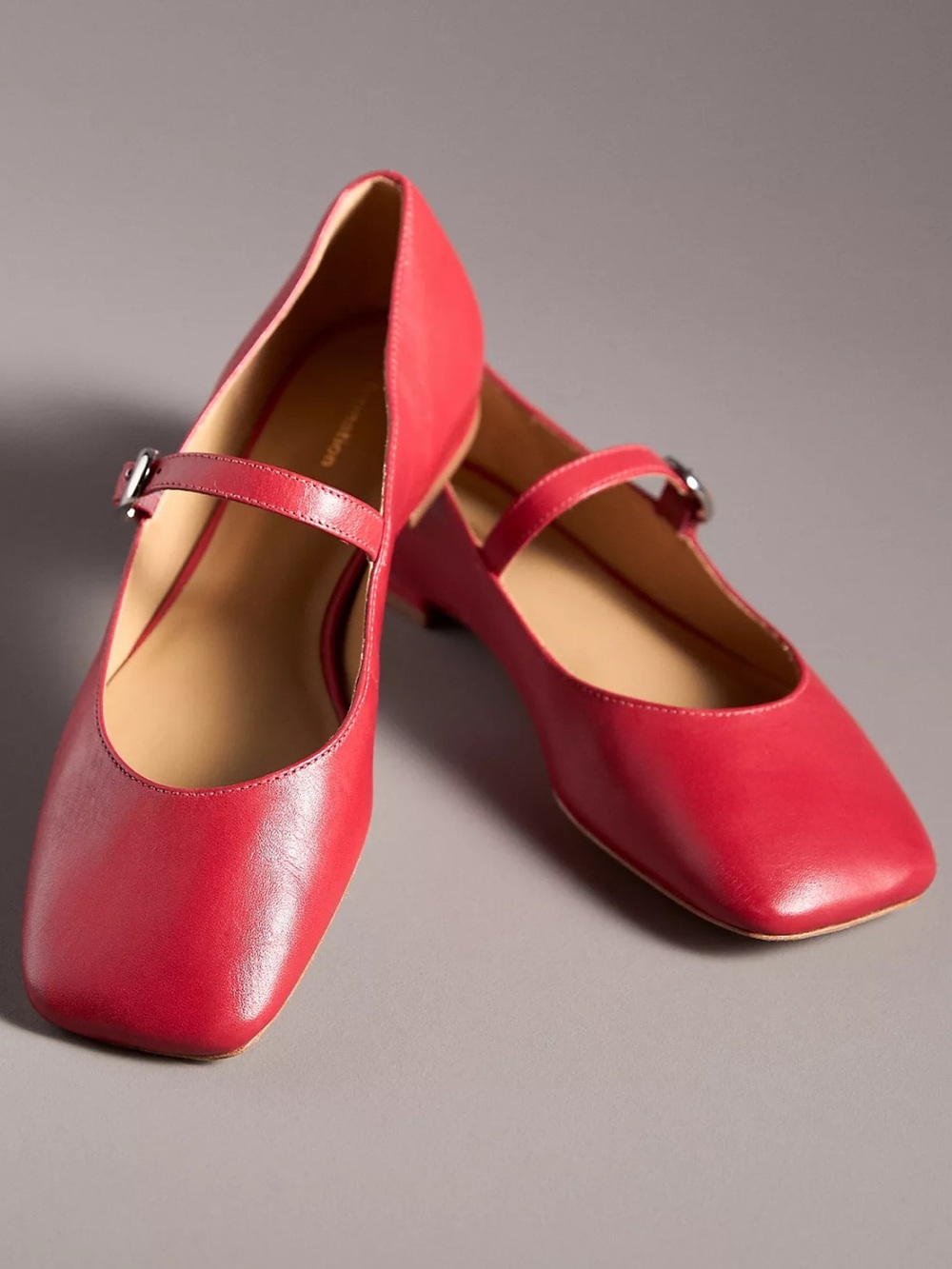 Reformation Red Mary Jane Flats